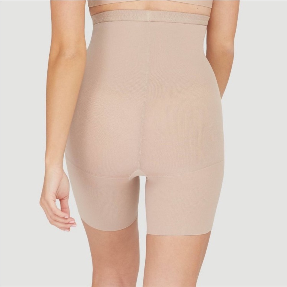 High-Waisted Tan Women's Shorts - Picture 2 of 5